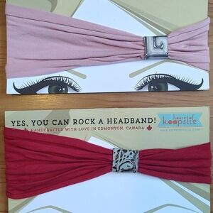 Pink and Red Headband Set